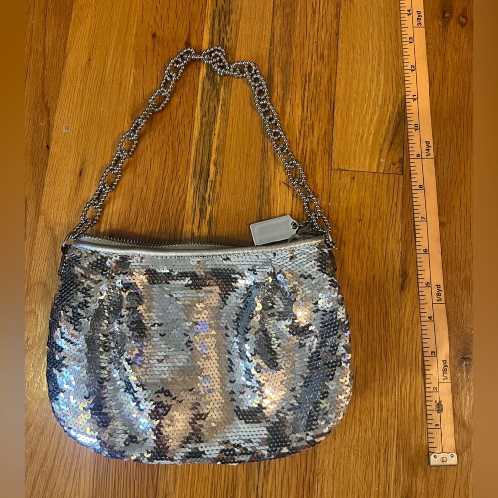 silver Coach clutch